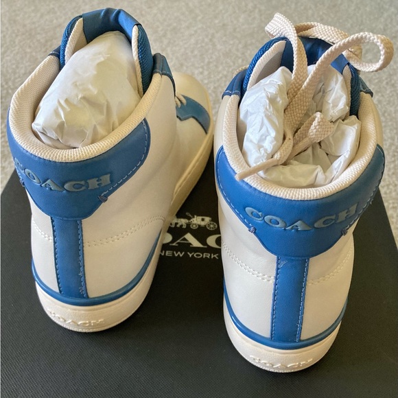 COACH Clip Leather High Top CE512 Women's Lace up Logo Patch Sneaker Shoes 6.5 - Picture 7 of 8